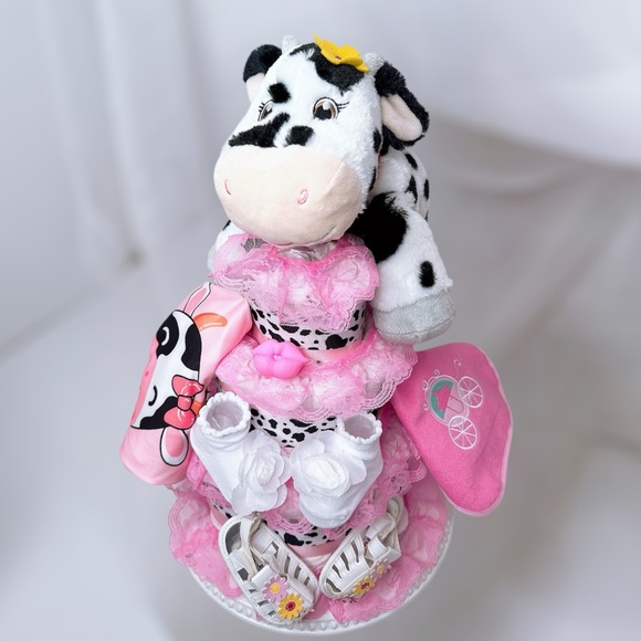 Cow Diaper Cake Farm Baby Shower